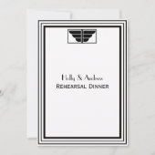 ヴィンテージアールデコBlk Whtフレーム#2 VリハーサルDin 招待状 (正面)