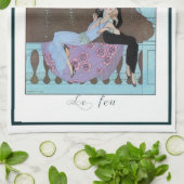 ヴィンテージアールデコFireworks Le Feu、George Barbier キッチンタオル (折り畳み)