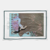 ヴィンテージアールデコFireworks Le Feu、George Barbier キッチンタオル (横)