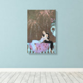 ヴィンテージアールデコFireworks Le Feu、George Barbier キャンバスプリント (インサイチュ (ウッドフロア))