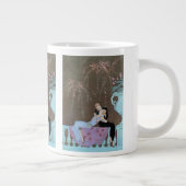 ヴィンテージアールデコFireworks Le Feu、George Barbier ジャンボコーヒーマグカップ (右)