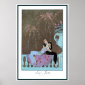ヴィンテージアールデコFireworks Le Feu、George Barbier ポスター (正面)