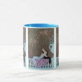 ヴィンテージアールデコFireworks Le Feu、George Barbier マグカップ (中央)