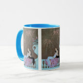 ヴィンテージアールデコFireworks Le Feu、George Barbier マグカップ (正面左)