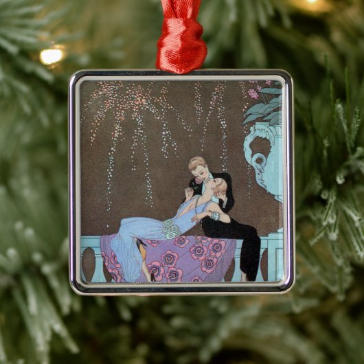 ヴィンテージアールデコFireworks Le Feu、George Barbier メタルオーナメント (ツリー)