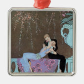 ヴィンテージアールデコFireworks Le Feu、George Barbier メタルオーナメント (正面)