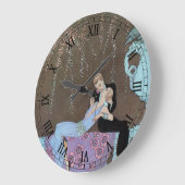 ヴィンテージアールデコFireworks Le Feu、George Barbier ラージ壁時計 (傾斜)