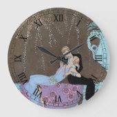 ヴィンテージアールデコFireworks Le Feu、George Barbier ラージ壁時計 (正面)