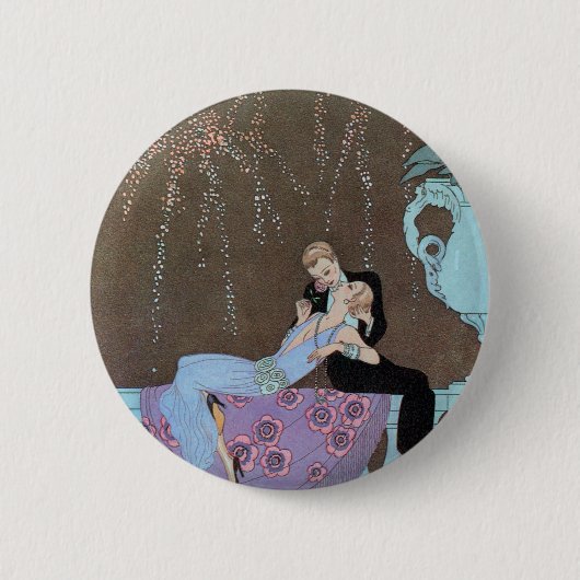 ヴィンテージアールデコFireworks Le Feu、George Barbier 缶バッジ (正面)