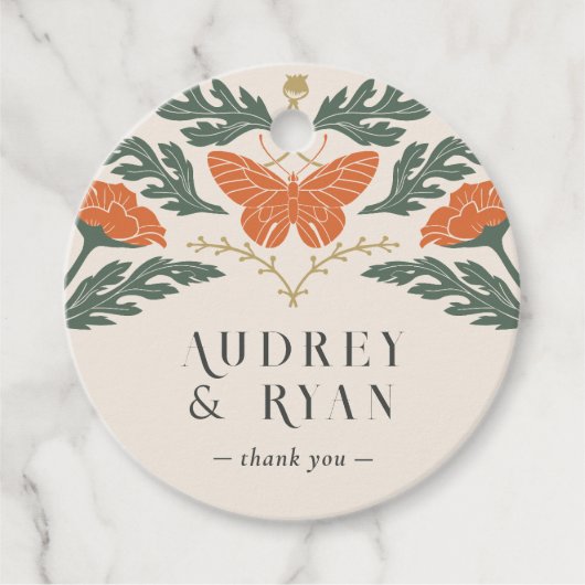 ヴィンテージアールヌーボーお願いギフトラベル フェイバータグ (正面)