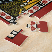 ヴィンテージアールヌーボーこのキス、ピーコックの女性 ジグソーパズル (側面)