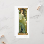 ヴィンテージアールヌーボーの女性と鳥のバイソンスレル カード (正面/裏面インサイチュ)