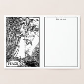 ヴィンテージアールヌーボーの森食べ物を与えの女の子 箔カード (内部)