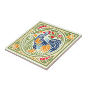 ヴィンテージアールヌーボーの鶏と果物 タイル (側面)