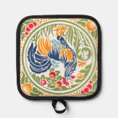 ヴィンテージアールヌーボーの鶏と果物 鍋敷き (正面)