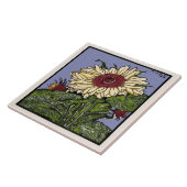 ヴィンテージアールヌーボーひまわりカラー化レプロ タイル (側面)