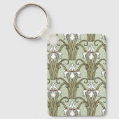 ヴィンテージアールヌーボーアイリスの花in庭 キーホルダー (正面)