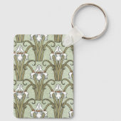 ヴィンテージアールヌーボーアイリスの花in庭 キーホルダー (裏面)