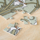 ヴィンテージアールヌーボーアイリスの花in庭 ジグソーパズル (側面)