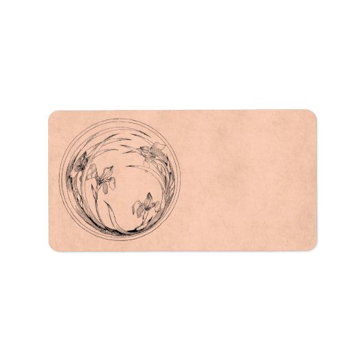 ヴィンテージアールヌーボーアイリスアイリス – アイリステンプレート ラベル (正面)