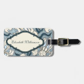 ヴィンテージアールヌーボーアイリス花花柄 ラゲッジタグ (正面横)