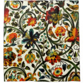 ヴィンテージアールヌーボーアザミ模様 シャワーカーテン (正面)