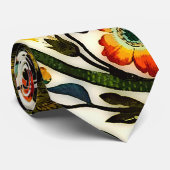 ヴィンテージアールヌーボーアザミ模様 ネクタイ (ロール)