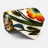 ヴィンテージアールヌーボーアザミ模様 ネクタイ (ロール)