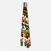 ヴィンテージアールヌーボーアザミ模様 ネクタイ (裏面)