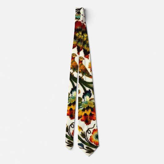 ヴィンテージアールヌーボーアザミ模様 ネクタイ (裏面)