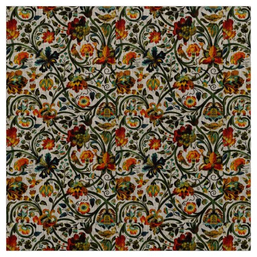 ヴィンテージアールヌーボーアザミ模様 ファブリック (見本)