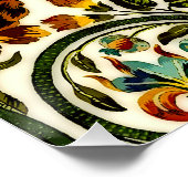 ヴィンテージアールヌーボーアザミ模様 ポスター (コーナー)