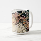 ヴィンテージアールヌーボーアルフォンスミュシャアー絵画ト コーヒーマグカップ (正面右)