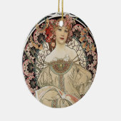 ヴィンテージアールヌーボーアルフォンスミュシャアー絵画ト セラミックオーナメント (右)