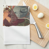ヴィンテージアールヌーボーアルフォンスミュシャ キッチンタオル (四つ折り)