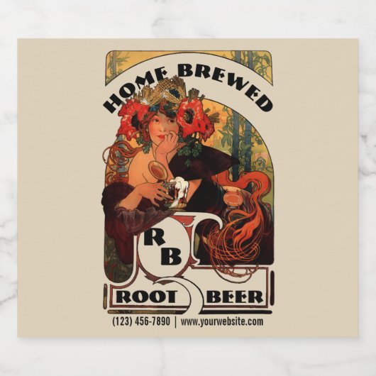 ヴィンテージアールヌーボーアルフォンスミュシャ ビールラベル (シングルラベル)