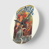 ヴィンテージアールヌーボーアルフォンスミュシャ ラウンド壁時計 (傾斜)