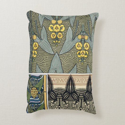 ヴィンテージアールヌーボーアロードガーデンフラワー アクセントクッション (裏面(縦))