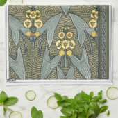 ヴィンテージアールヌーボーアロードガーデンフラワー キッチンタオル (折り畳み)