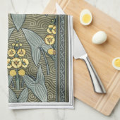 ヴィンテージアールヌーボーアロードガーデンフラワー キッチンタオル (四つ折り)