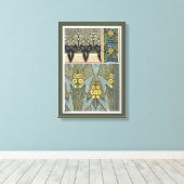 ヴィンテージアールヌーボーアロードガーデンフラワー キャンバスプリント (インサイチュ (ウッドフロア))