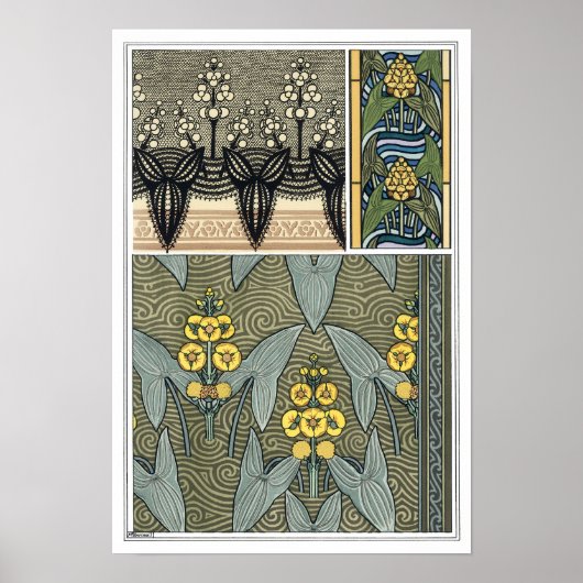 ヴィンテージアールヌーボーアロードガーデンフラワー ポスター (正面)