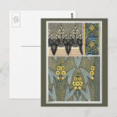 ヴィンテージアールヌーボーアロードガーデンフラワー ポストカード (正面/裏面)