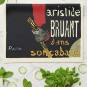 ヴィンテージアールヌーボーアンバサデュール、トゥールーズ・ロートレック キッチンタオル (折り畳み)