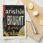 ヴィンテージアールヌーボーアンバサデュール、トゥールーズ・ロートレック キッチンタオル (四つ折り)