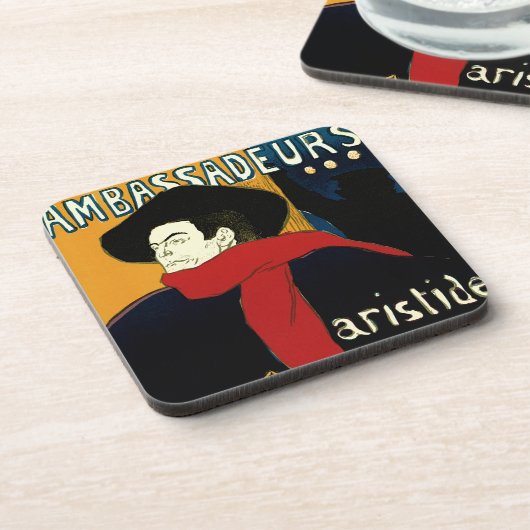 ヴィンテージアールヌーボーアンバサデュール、トゥールーズ・ロートレック コースター (左側)