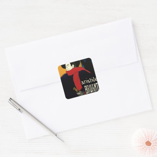 ヴィンテージアールヌーボーアンバサデュール、トゥールーズ・ロートレック スクエアシール (封筒)