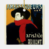 ヴィンテージアールヌーボーアンバサデュール、トゥールーズ・ロートレック セラミックオーナメント (裏面)