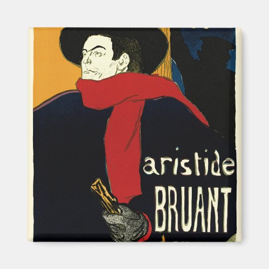 ヴィンテージアールヌーボーアンバサデュール、トゥールーズ・ロートレック マグネット (正面)