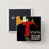 ヴィンテージアールヌーボーアンバサデュール、トゥールーズ・ロートレック 缶バッジ (正面&裏面)